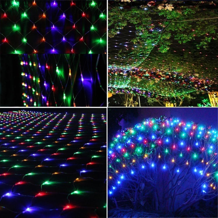 4x6m 672 LEDs Water-resistant Fishing Net Lights Curtain String Lights Fairy Wedding Party Holiday Decoration Lamps 220V, EU Plug(Colorful Light)