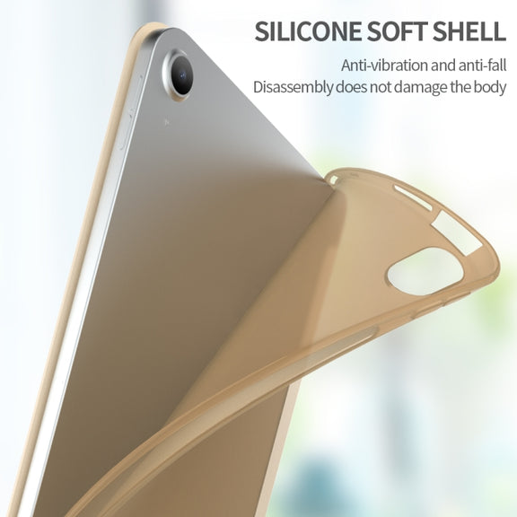 For iPad Air 2024 / Air 2022 10.9 Multi-folding Matte Surface Leather Smart Tablet Case(Sky Blue)