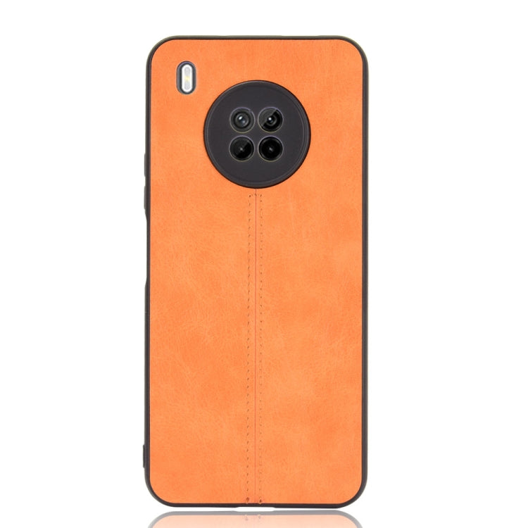 For Huawei Y9a Shockproof Sewing Cow Pattern Skin PC + PU + TPU Case(Orange) - Huawei Cases by PMC TechLife | Online Shopping South Africa | PMC TechLife