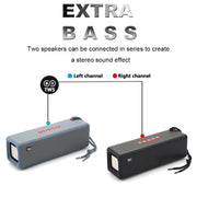 T&G TG271 TWS Subwoofer Bluetooth Speaker With Braided Rope, Support USB/AUX/TF Card/FM(Gray)