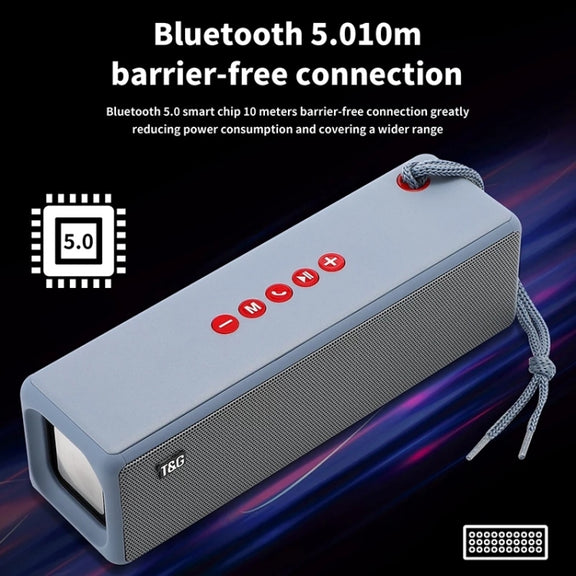 T&G TG271 TWS Subwoofer Bluetooth Speaker With Braided Rope, Support USB/AUX/TF Card/FM(Black)