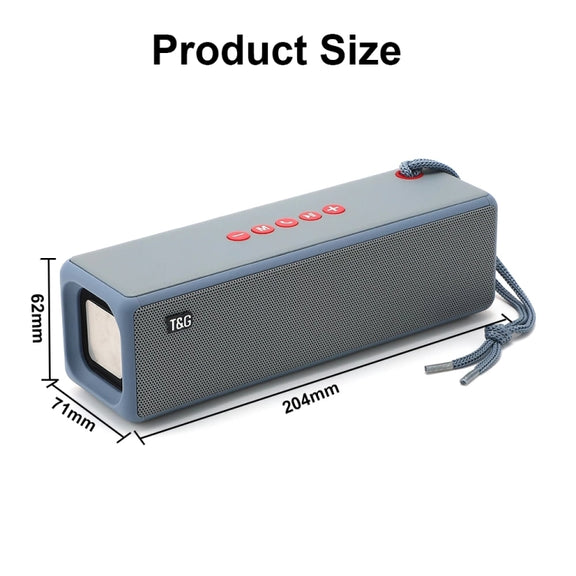 T&G TG271 TWS Subwoofer Bluetooth Speaker With Braided Rope, Support USB/AUX/TF Card/FM(Gray)