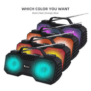 NewRixing NR-2029FMD TWS LED Flashlight Bluetooth Speaker, Support TF Card / FM / 3.5mm AUX / U Disk / Hands-free Calling(Black)