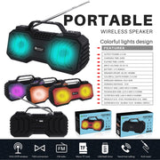 NewRixing NR-2029FMD TWS LED Flashlight Bluetooth Speaker, Support TF Card / FM / 3.5mm AUX / U Disk / Hands-free Calling(Qrange)