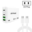 PD65W-A9 PD 65W Dual Dort USB-C / Type-C + Dual USB Charger with 5A USB-C / Type-C to USB-C / Type-C Fast Charging Cable for Apple MacBook Series US Plug - free shipping - PMC Jewellery - Order now!
