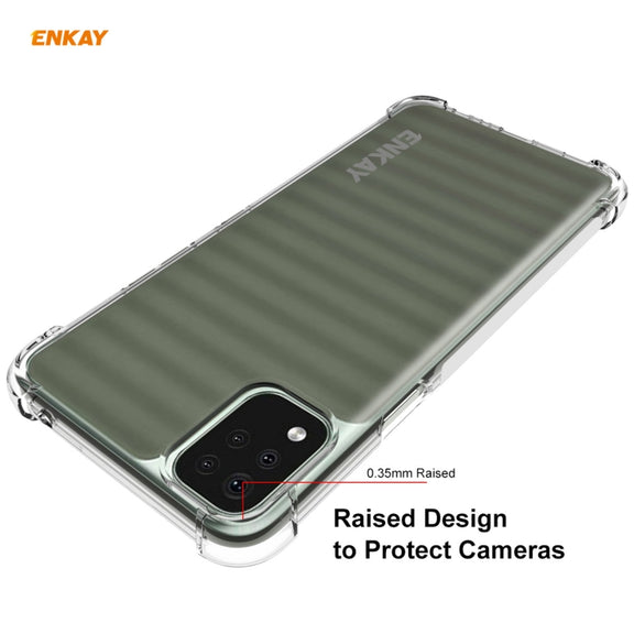 For LG K42 Hat-Prince ENKAY Clear TPU Shockproof Case Soft Anti-slip Cover
