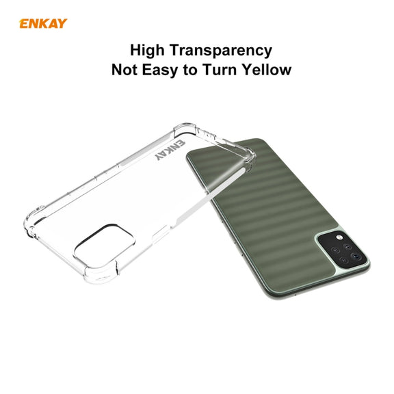 For LG K42 Hat-Prince ENKAY Clear TPU Shockproof Case Soft Anti-slip Cover