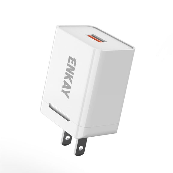 ENKAY Hat-Prince U036 18W USB QC3.0 Fast Charging Travel Charger Power Adapter, US Plug
