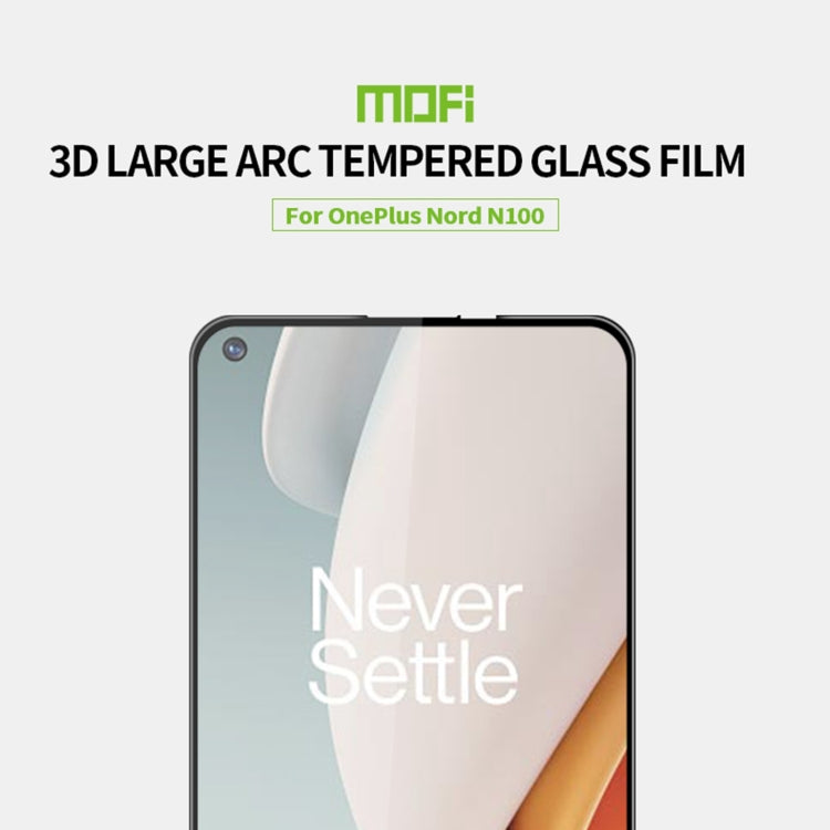 For OnePlus Nord N100 MOFI 9H 3D Explosion-proof Curved Screen Tempered Glass Film