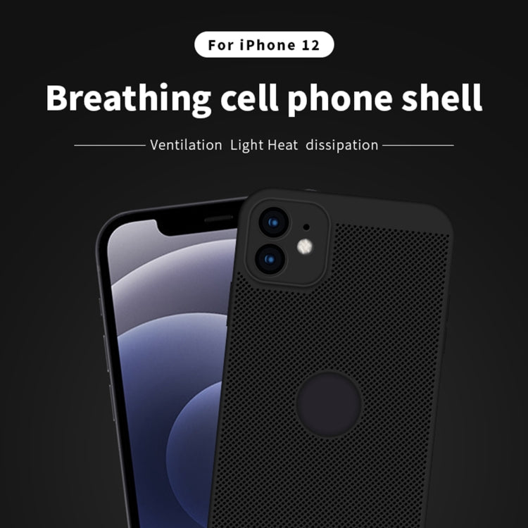 For iPhone 12 MOFi Honeycomb Texture Breathable PC Shockproof Protective Back Cover Case(Gold) - iPhone 12 / 12 Pro Cases by MOFI | Online Shopping South Africa | PMC TechLife