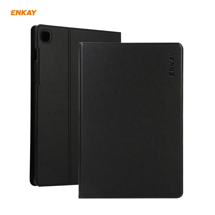 For Samsung Galaxy Tab A7 10.4 T500 / T505 2020 / 2022 ENKAY Horizontal Flip PU Leather + TPU Smart Case with Holder & Sleep / Wake-up Function(Black) - free shipping - PMc TechLife - Order now!