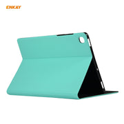 For Samsung Galaxy Tab A7 10.4 T500 / T505 2020 / 2022 ENKAY Horizontal Flip PU Leather + TPU Smart Case with Holder & Sleep / Wake-up Function(Cyan)