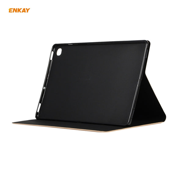 For Samsung Galaxy Tab A7 10.4 T500 / T505 2020 / 2022 ENKAY Horizontal Flip PU Leather + TPU Smart Case with Holder & Sleep / Wake-up Function(Cyan)