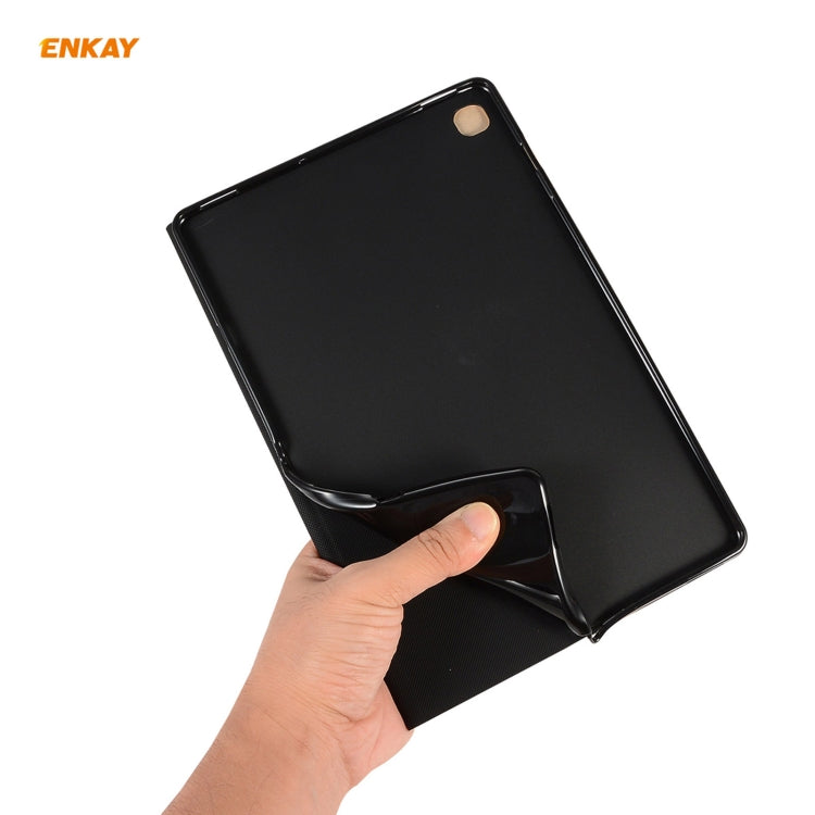 For Samsung Galaxy Tab A7 10.4 T500 / T505 2020 / 2022 ENKAY Horizontal Flip PU Leather + TPU Smart Case with Holder & Sleep / Wake-up Function(Dark Blue)