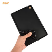 For Samsung Galaxy Tab A7 10.4 T500 / T505 2020 / 2022 ENKAY Horizontal Flip PU Leather + TPU Smart Case with Holder & Sleep / Wake-up Function(Cyan)