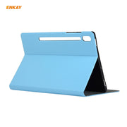 For Samsung Galaxy Tab S8 / Galaxy Tab S7 11.0 T870 / T875 ENKAY Horizontal Flip PU Leather + TPU Smart Case with Holder & Sleep / Wake-up Function(Light Blue)