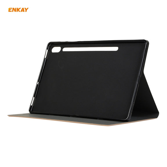 For Samsung Galaxy Tab S8 / Galaxy Tab S7 11.0 T870 / T875 ENKAY Horizontal Flip PU Leather + TPU Smart Case with Holder & Sleep / Wake-up Function(Light Blue)