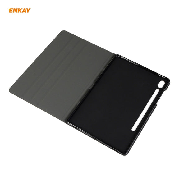 For Samsung Galaxy Tab S8 / Galaxy Tab S7 11.0 T870 / T875 ENKAY Horizontal Flip PU Leather + TPU Smart Case with Holder & Sleep / Wake-up Function(Light Blue)