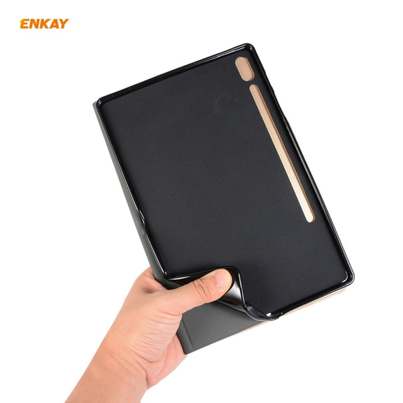 For Samsung Galaxy Tab S8 / Galaxy Tab S7 11.0 T870 / T875 ENKAY Horizontal Flip PU Leather + TPU Smart Case with Holder & Sleep / Wake-up Function(Light Blue)