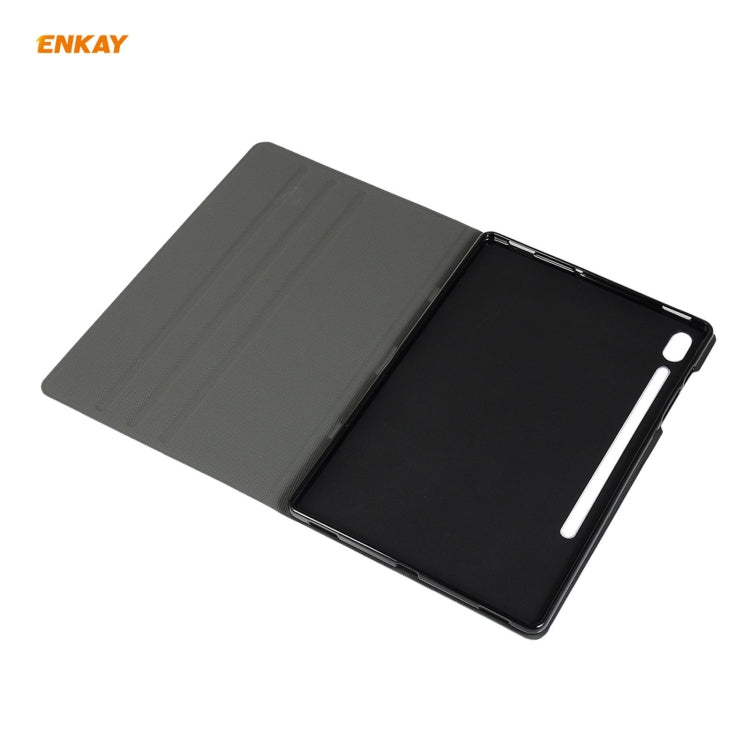 For Samsung Galaxy Tab S8 / Galaxy Tab S7 11.0 T870 / T875 ENKAY Coarse Cloth Pattern PU Leather + TPU Smart Case with Holder & Sleep / Wake-up Function(Grey) - free shipping - PMc TechLife - Order now!