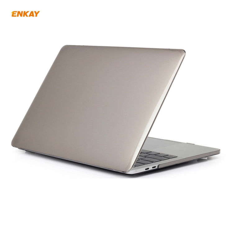 ENKAY 3 in 1 Crystal Laptop Protective Case + EU Version TPU Keyboard Film + Anti-dust Plugs Set for MacBook Pro 13.3 inch A1706 / A1989 / A2159 (with Touch Bar)(Grey) - free shipping - PMC Jewellery - Order now!