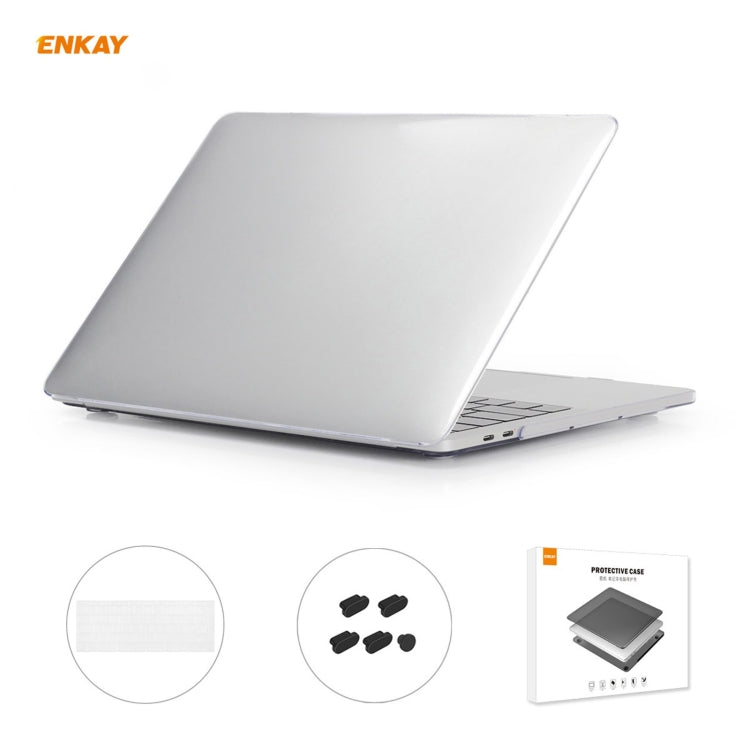 ENKAY 3 in 1 Crystal Laptop Protective Case + EU Version TPU Keyboard Film + Anti-dust Plugs Set for MacBook Pro 13.3 inch A1706 / A1989 / A2159 (with Touch Bar)(Transparent) - free shipping - PMC Jewellery - Order now!