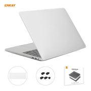 ENKAY 3 in 1 Matte Laptop Protective Case + US Version TPU Keyboard Film + Anti-dust Plugs Set for MacBook Pro 13.3 inch A1706 / A1989 / A2159 (with Touch Bar)(White)