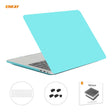 ENKAY 3 in 1 Matte Laptop Protective Case + US Version TPU Keyboard Film + Anti-dust Plugs Set for MacBook Pro 13.3 inch A1706 / A1989 / A2159 (with Touch Bar)(Cyan) - MacBook Pro Cases by ENKAY | Online Shopping South Africa | PMC Jewellery | Buy Now Pay Later Mobicred