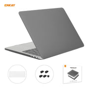 ENKAY 3 in 1 Matte Laptop Protective Case + EU Version TPU Keyboard Film + Anti-dust Plugs Set for MacBook Pro 13.3 inch A1706 / A1989 / A2159 (with Touch Bar)(Grey)