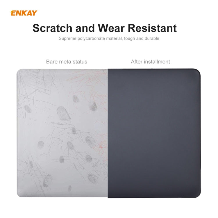 ENKAY 3 in 1 Matte Laptop Protective Case + US Version TPU Keyboard Film + Anti-dust Plugs Set for MacBook Pro 13.3 inch A1708 (without Touch Bar)(Grey)