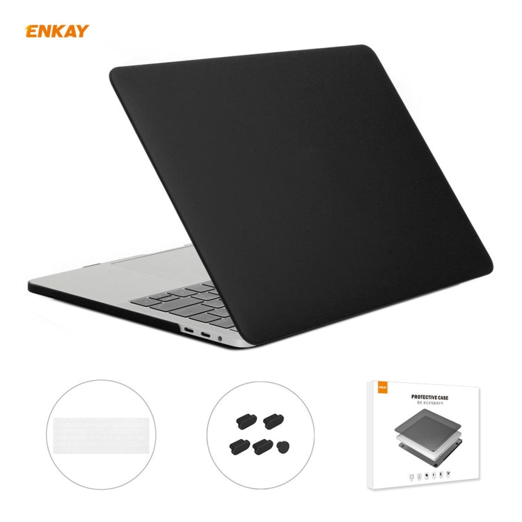 ENKAY 3 in 1 Matte Laptop Protective Case + EU Version TPU Keyboard Film + Anti-dust Plugs Set for MacBook Pro 13.3 inch A1708 (without Touch Bar)(Black) - free shipping - PMC Jewellery - Order now!