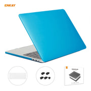 ENKAY 3 in 1 Matte Laptop Protective Case + EU Version TPU Keyboard Film + Anti-dust Plugs Set for MacBook Pro 13.3 inch A1708 (without Touch Bar)(Light Blue)