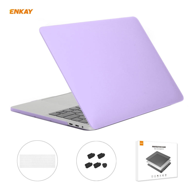 ENKAY 3 in 1 Matte Laptop Protective Case + EU Version TPU Keyboard Film + Anti-dust Plugs Set for MacBook Pro 13.3 inch A1708 (without Touch Bar)(Purple) - free shipping - PMC Jewellery - Order now!
