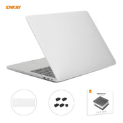 ENKAY 3 in 1 Matte Laptop Protective Case + EU Version TPU Keyboard Film + Anti-dust Plugs Set for MacBook Pro 13.3 inch A1708 (without Touch Bar)(White)