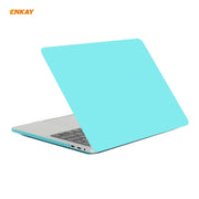 ENKAY 3 in 1 Matte Laptop Protective Case + EU Version TPU Keyboard Film + Anti-dust Plugs Set for MacBook Pro 13.3 inch A1708 (without Touch Bar)(Cyan)