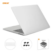ENKAY 3 in 1 Matte Laptop Protective Case + US Version TPU Keyboard Film + Anti-dust Plugs Set for MacBook Pro 15.4 inch A1707 & A1990 (with Touch Bar)(White)
