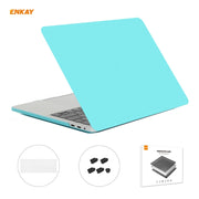 ENKAY 3 in 1 Matte Laptop Protective Case + US Version TPU Keyboard Film + Anti-dust Plugs Set for MacBook Pro 15.4 inch A1707 & A1990 (with Touch Bar)(Cyan)