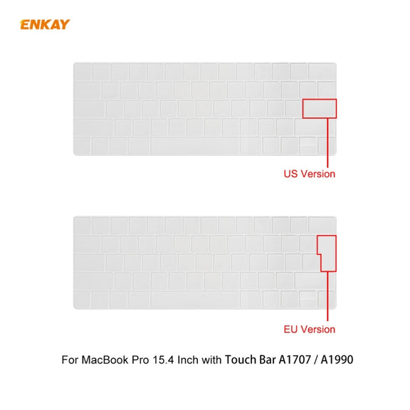 ENKAY 3 in 1 Matte Laptop Protective Case + US Version TPU Keyboard Film + Anti-dust Plugs Set for MacBook Pro 15.4 inch A1707 & A1990 (with Touch Bar)(Green)