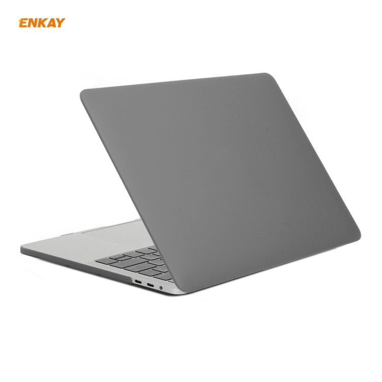 ENKAY 3 in 1 Matte Laptop Protective Case + EU Version TPU Keyboard Film + Anti-dust Plugs Set for MacBook Pro 15.4 inch A1707 & A1990 (with Touch Bar)(Grey) - free shipping - PMC Jewellery - Order now!