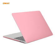 ENKAY 3 in 1 Matte Laptop Protective Case + EU Version TPU Keyboard Film + Anti-dust Plugs Set for MacBook Pro 15.4 inch A1707 & A1990 (with Touch Bar)(Pink)