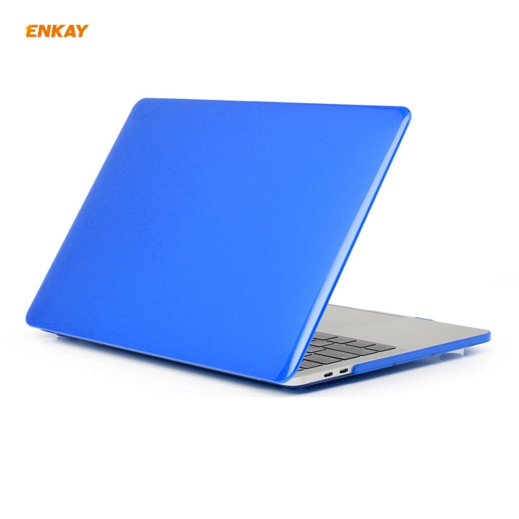 ENKAY 3 in 1 Crystal Laptop Protective Case + US Version TPU Keyboard Film + Anti-dust Plugs Set for MacBook Pro 15.4 inch A1707 & A1990 (with Touch Bar)(Dark Blue) - free shipping - PMC Jewellery - Order now!