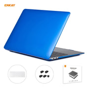 ENKAY 3 in 1 Crystal Laptop Protective Case + US Version TPU Keyboard Film + Anti-dust Plugs Set for MacBook Air 13.3 inch A1932 (2018)(Dark Blue)
