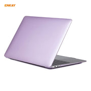 ENKAY 3 in 1 Crystal Laptop Protective Case + US Version TPU Keyboard Film + Anti-dust Plugs Set for MacBook Air 13.3 inch A1932 (2018)(Purple)