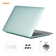 For MacBook Air 13.3 inch A1932 2018 ENKAY 3 in 1 Crystal Laptop Protective Case and EU Version TPU Keyboard Film and Anti-dust Plugs Set(Green)