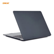 ENKAY 3 in 1 Matte Laptop Protective Case + EU Version TPU Keyboard Film + Anti-dust Plugs Set for MacBook Air 13.3 inch A1932 (2018)(Black)