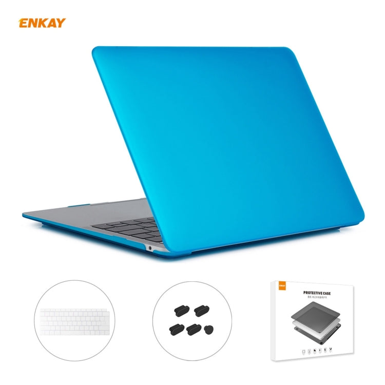 ENKAY 3 in 1 Matte Laptop Protective Case + EU Version TPU Keyboard Film + Anti-dust Plugs Set for MacBook Air 13.3 inch A1932 (2018)(Light Blue) - free shipping - PMC Jewellery - Order now!
