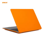 ENKAY 3 in 1 Matte Laptop Protective Case + EU Version TPU Keyboard Film + Anti-dust Plugs Set for MacBook Air 13.3 inch A1932 (2018)(Orange)