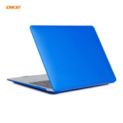 ENKAY 3 in 1 Matte Laptop Protective Case + US Version TPU Keyboard Film + Anti-dust Plugs Set for MacBook Air 13.3 inch A2179 & A2337 (2020)(Dark Blue)