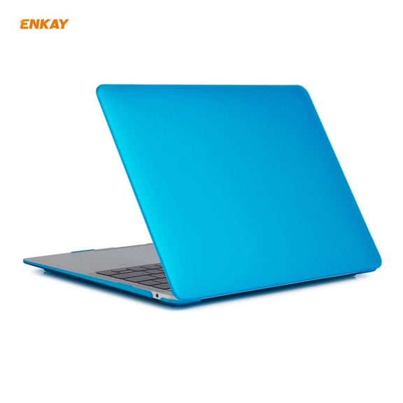 ENKAY 3 in 1 Matte Laptop Protective Case + US Version TPU Keyboard Film + Anti-dust Plugs Set for MacBook Air 13.3 inch A2179 & A2337 (2020)(Light Blue)