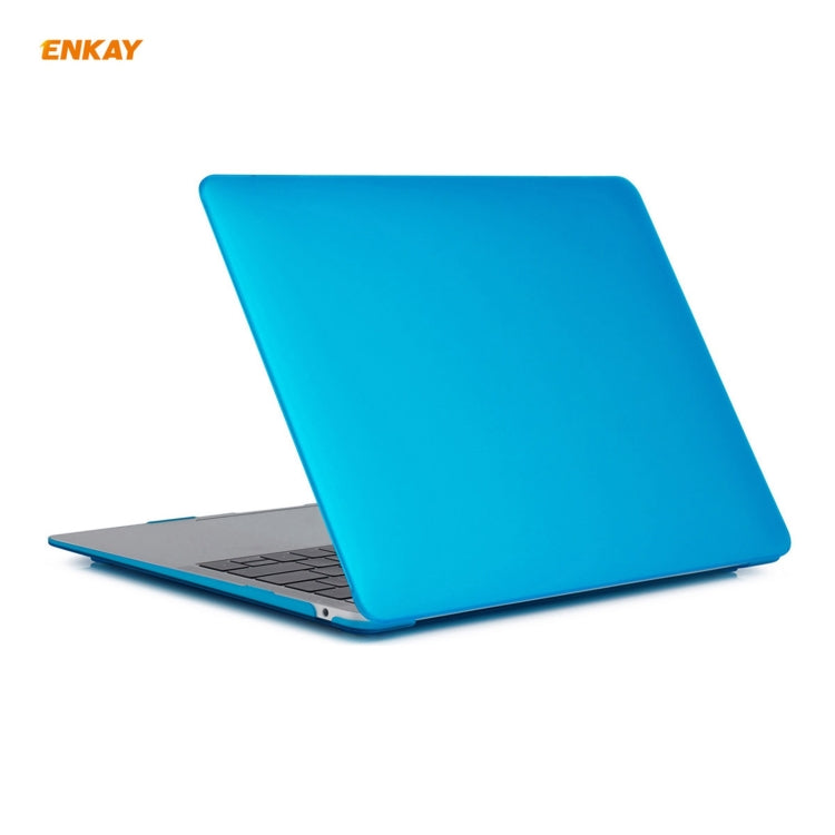 ENKAY 3 in 1 Matte Laptop Protective Case + US Version TPU Keyboard Film + Anti-dust Plugs Set for MacBook Air 13.3 inch A2179 & A2337 (2020)(Light Blue)